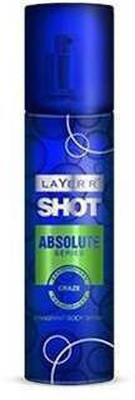 LAYER'R Shot Absulute Craze Deodorant Spray  -  For Men(135 ml)