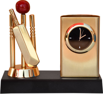Saugat Traders 1 Compartments Metal Pen Holder(Golden)