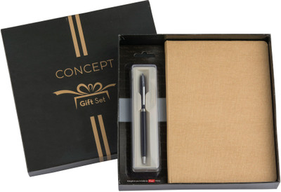Concept Canvas Diary with Pierre Cardin Pen Pen Gift Set(Ink Color - Beige)