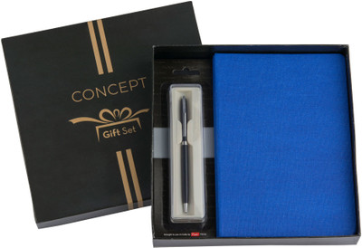 Concept Canvas Diary with Pierre Cardin Pen Pen Gift Set(Ink Color - Azure)
