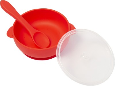 Baby Moo Silicone Suction Bowl with Lid and Spoon Set Non-Slip Learning...