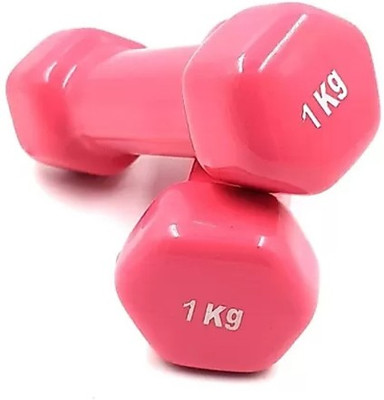 Forgesy Vinyl Dumbell - 1 kg Fixed Weight Dumbbell (1 kg) pink Fixed Weight Dumbbell(2 kg)
