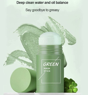 GFSU Portable Cleansing Mask Mud Apply Mask, Green Tea Facial Detox Mud Mask Portable Cleansing Mask Mud Apply Face Mask Green Stick Purifying Clay Stick Mask Purifying Clay Stick mask(40 g)