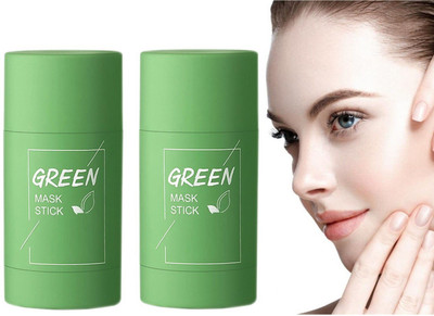 GFSU Combo Of Two Green Tea Mud Stick Mask Purifying Clay Stick mask, Facial Oil Control, Deep Cleansing Pores Improving Skin Solid Mask Green Tea Stick(80 g)