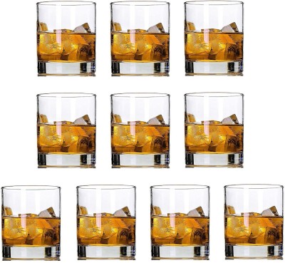 AFAST (Pack of 10) E_shefali_B10 Glass Set Water/Juice Glass(300 ml, Glass, Clear)