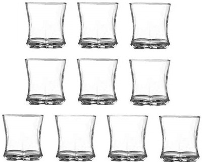 AFAST (Pack of 10) E_diamond_10 Glass Set Water/Juice Glass(250 ml, Glass, Clear)