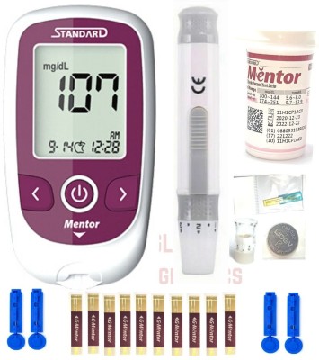 Standard Digital Blood Glucose Meter for self Diabetes testing monitor machine with complete Device Kit - Glucometer(Maroon)