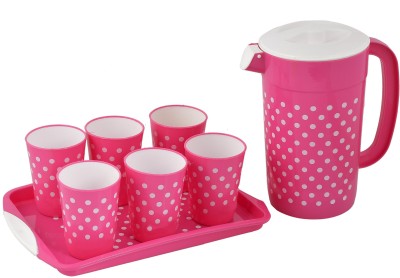 KUBER INDUSTRIES HS42KUBMART025099 Jug Glass Tray Set(Plastic)