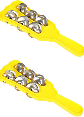 SHRI ANAND Combo of plastic Manjira Hand Kartal Music Intstrument for Bhajan and Hand Cymbals Pack of 2 small 3 Line Color As per Availability Kartal Instrument