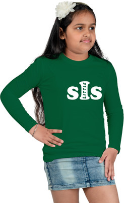 CHOMBOOKA Boys & Girls Typography Cotton Blend Regular T Shirt(Green, Pack of 1)