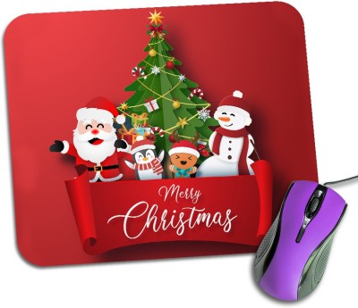 Regalocasila Merry Christmas X-Max Santa Claus Kids Gift Snowman Gaming Mouse Pad For Computer Laptop Desktop Mousepad(Red)