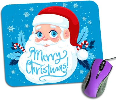 Regalocasila Santa Claus Beard Face Merry Christmas Gift Gaming Mouse Pad For Computer Laptop Desktop Mousepad(Blue)