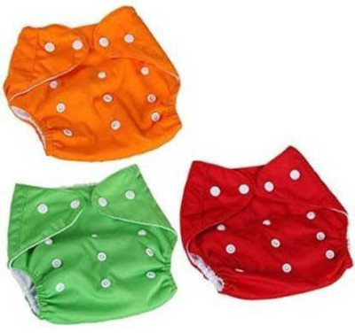 CREEPY Baby Cotton Cloth Pocket Washable Reusable Adjustable Baby Diaper|Baby Nappie For Infant (Pack of 3)