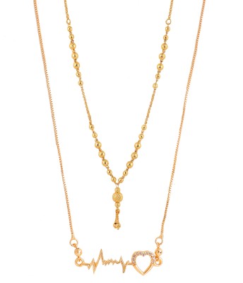 BOGHRA SALES Cubic Zirconia Gold-plated Plated Brass, Alloy Chain Set