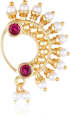 VIGHNAHARTA Pearl Gold-plated Plated Brass Nathiya