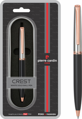PIERRE CARDIN Crest White Gold Ball Pen(Ink Color - Blue)