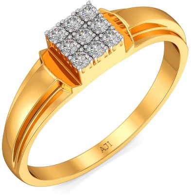 Joyalukkas Stylish Square Mens Diamond 18kt Yellow Gold ring