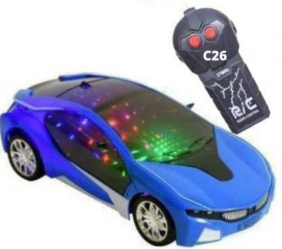 AS TRADERS Wireless Remote Control Fast Modern Car With 3D Light, CAR_RC_BLU26(Blue)
