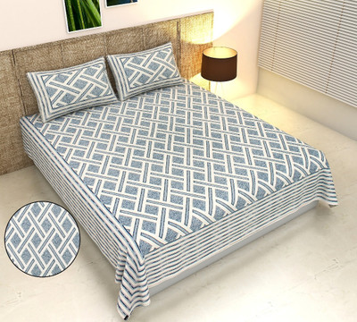 kashyap creation 280 TC Cotton King Printed Flat Bedsheet(Pack of 1, Multicolor)