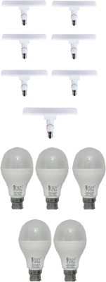 Techvolta 15 W, 10 W Round B22 LED Bulb(White, Pack of 12)