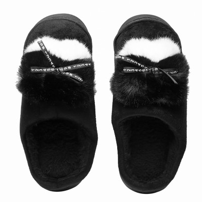 PeniLo Women Slides(Black , 4)