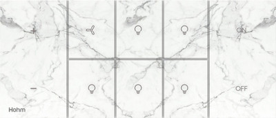 polycab HOHM VIVERE 6 M 1 Fan 5 LIGHTS WHITE STATURIO MARBLE EARTHERN INTEGRATED PANEL Smart Switch (White)