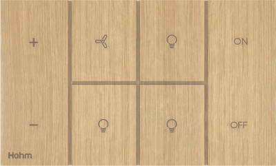 polycab HOHM VIVERE 4 M 1 Fan 3 LIGHTS VERTICAL WOOD INTEGRATED PANEL Smart Switch (Brown)
