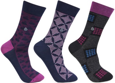 BONJOUR Premium Designer Office/ Business/ Formal Socks for Men Mid-Calf/Crew(Pack of 3)