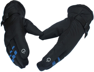 Frackson Air Proof Winter Warm Gloves Cycling Bike Motorcycle Men Women Solid Protective Riding Gloves(Blue, Black)