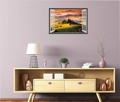 Varadvinayak 45 cm Amazing view in magical wall frame Self Adhesive Sticker(Pack of 1)