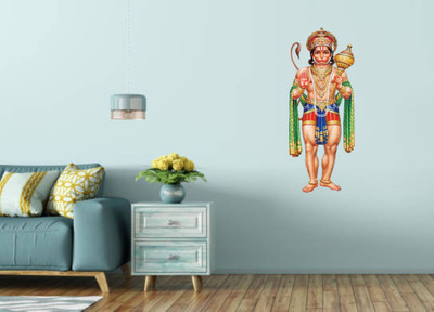 Varadvinayak 90 cm White lion in magical wall hole Self Adhesive Sticker(Pack of 1)