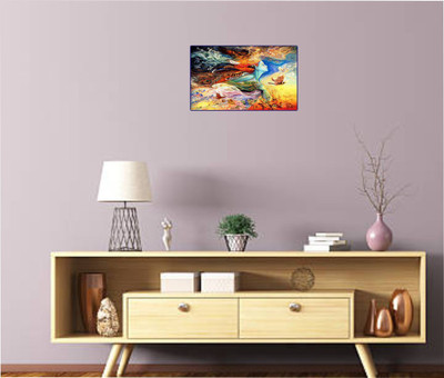 Varadvinayak 45 cm Art of girl in magical wall frame Self Adhesive Sticker(Pack of 1)