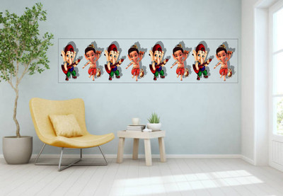 Varadvinayak 90 cm Cartoon Ganesh ji Self Adhesive Sticker(Pack of 1)