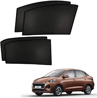 AuTO ADDiCT Side Window Sun Shade For Hyundai Aura(Black)