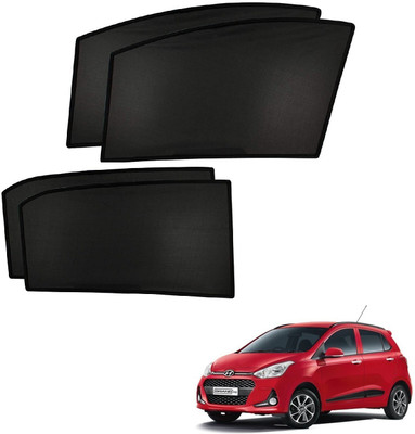 AuTO ADDiCT Side Window Sun Shade For Hyundai Grand i10(Black)