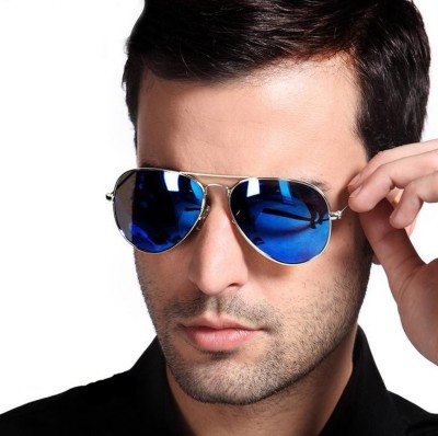 BAJERO Aviator Sunglasses(For Men & Women, Blue)
