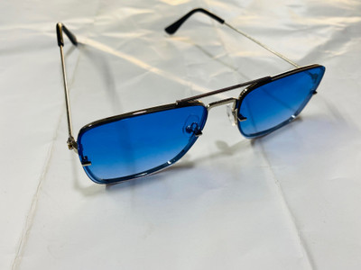 peter parker Retro Square Sunglasses(For Men & Women, Blue)