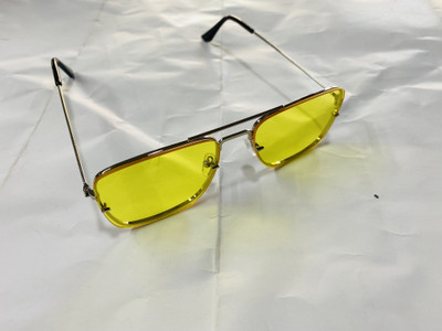 peter parker Retro Square Sunglasses(For Men & Women, Yellow)