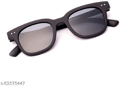 shadz Rectangular Sunglasses(For Men & Women, Black)