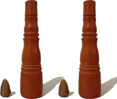 RKD Enterprises Terracotta Clay Brown Chillum Pack of 2 Brown Terracotta Surahi(0.2 L)