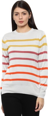 VAN HEUSEN Striped Round Neck Casual Women Multicolor Sweater