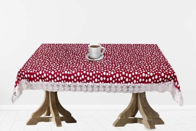 ZITIN Polka 6 Seater Table Cover(Pink, PVC)