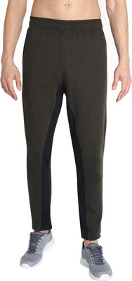 CHKOKKO Colorblock Men Dark Green, Black Track Pants