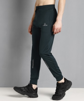 KIZAAR Solid Men Dark Green Track Pants