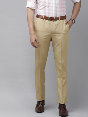 SYLZON Slim Fit Men Beige Trousers