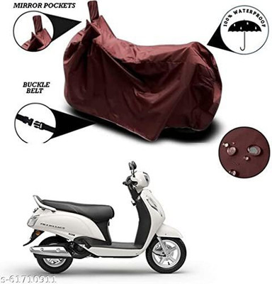 KEDIT Two Wheeler Cover for Suzuki(Access, Maroon)