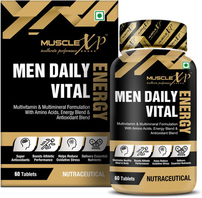 MuscleXP Men Daily Vital Energy With Multivitamins – 60 Tablets  (60 Tablets) For Rs. 199 @ 80 %