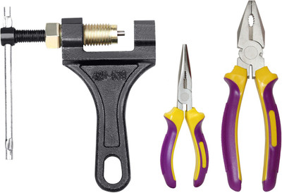 Digital Craft Universal 420-530 Chain Breaker Splitter Cutter Link Tool, Chain Breaker Link Splitter Pin Remover For Motorcycle, Bike, ATV With 2Pc Plier Set Single Sided Speciality(Pack of 3)