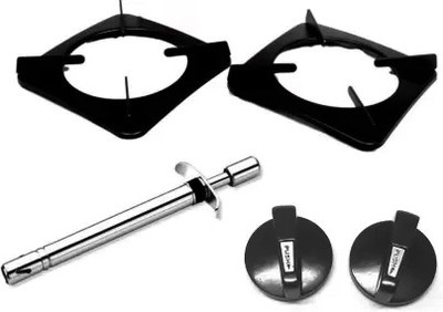 CRAZYGOL Stainless Steel Combo Gas Stove Parts 2 Pan Support , Lighter , 2 knob Appliance Knob