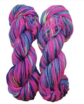 JEFFY Oswal Varsha Motu Thick Chunky Wool Hand Knitting Yarn Multi Colour (Hanks-400gms) Shade No-54